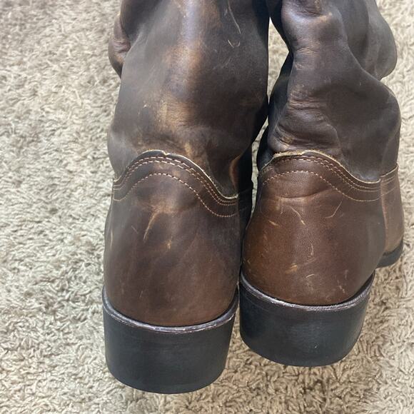 Durango Men Brown Western Cowboy Leather Slouch Almond Toe Boots Size 10 D main image 9